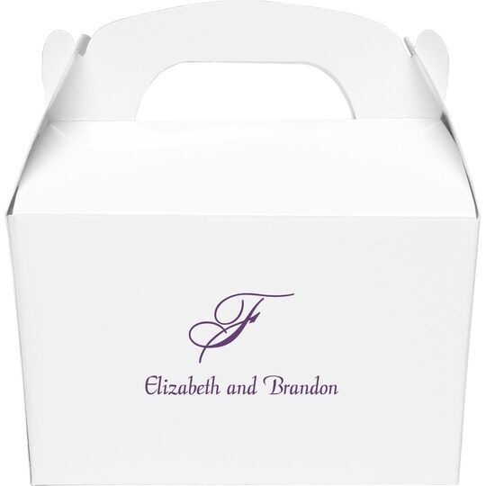 Pick Your Single Monogram with Text Gable Favor Boxes